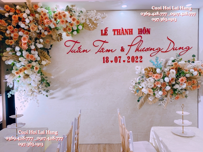 Trang Trí Phông Bạt Bàn Ghế Lễ Thành Hôn Tuấn Tâm - Phương Dung