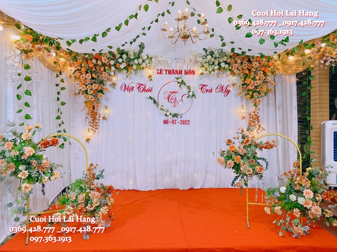 Trang Trí Phông Rạp Bàn Ghế Lễ Thành Hôn Việt Thái - Trà My