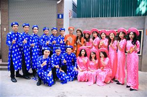 Cho Thuê Áo Dài Đồng Xu Khăn Xếp