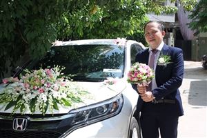 Trang Trí Hoa Xe Cưới HXC03