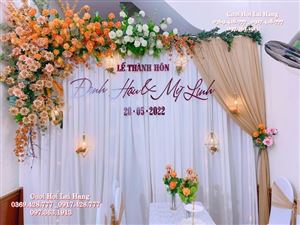 Trang Trí Phông Lụa Hoa Lụa Có Đèn