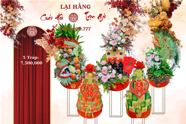 Lễ Ăn Hỏi 5 Tráp Rồng Phượng Tách Rời