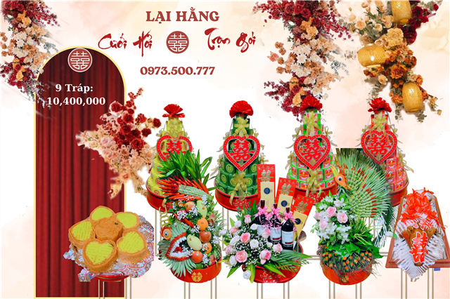 Lễ Ăn Hỏi 9 Tráp Rồng Phượng Tách Rời