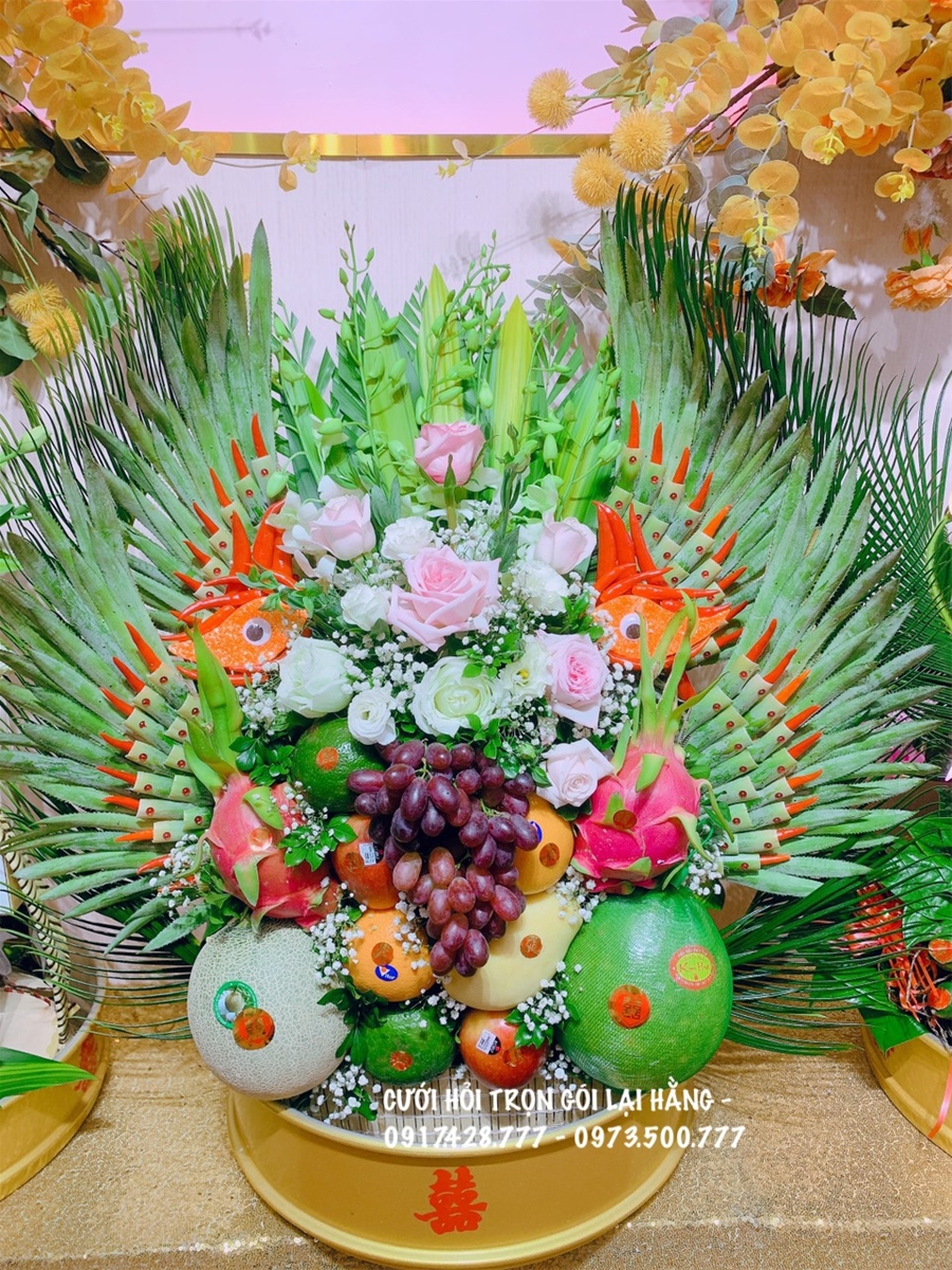 Tráp hoa quả Song Phượng - Cưới hỏi Lại Hằng