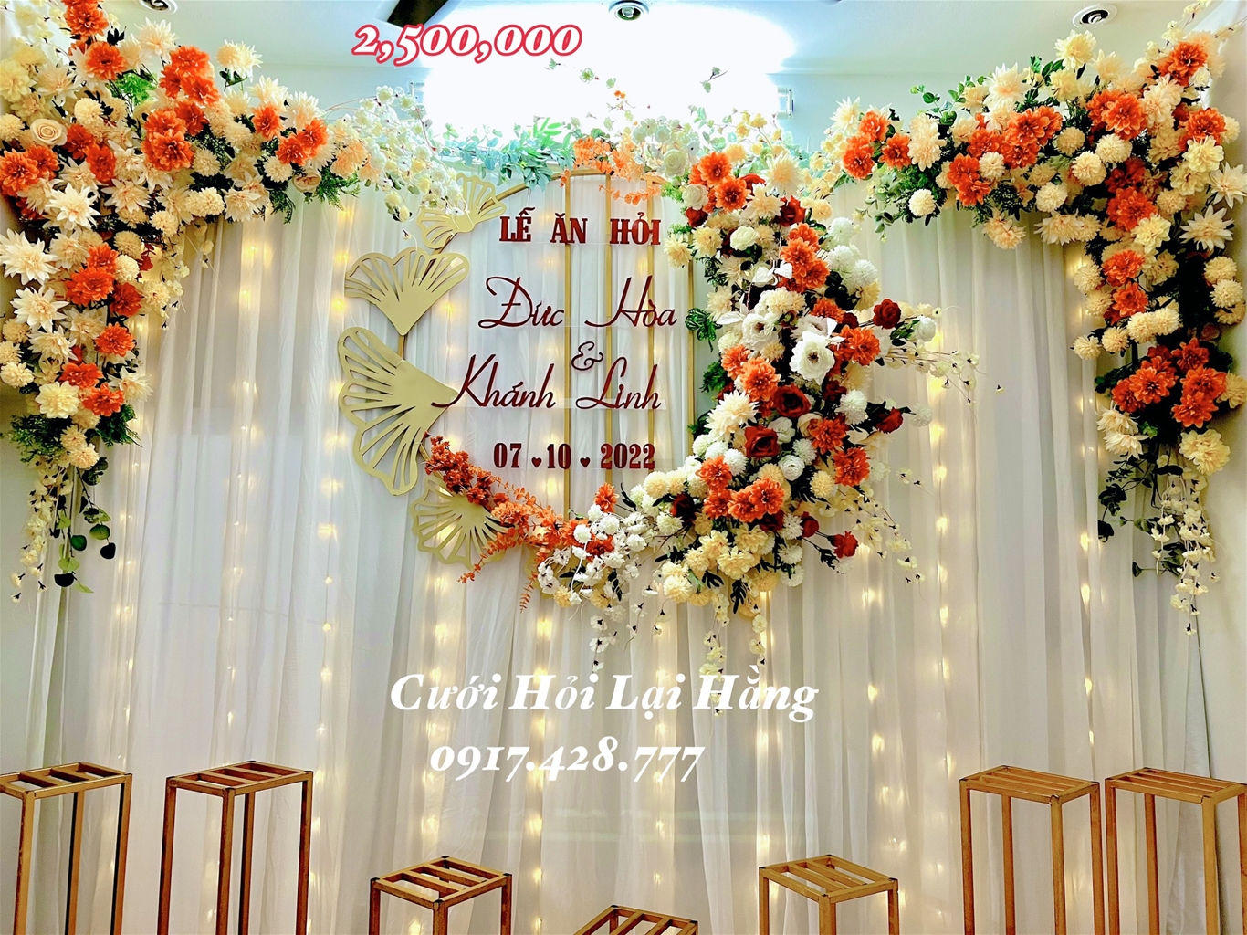 Phông trang trí đám cưới đèn nến