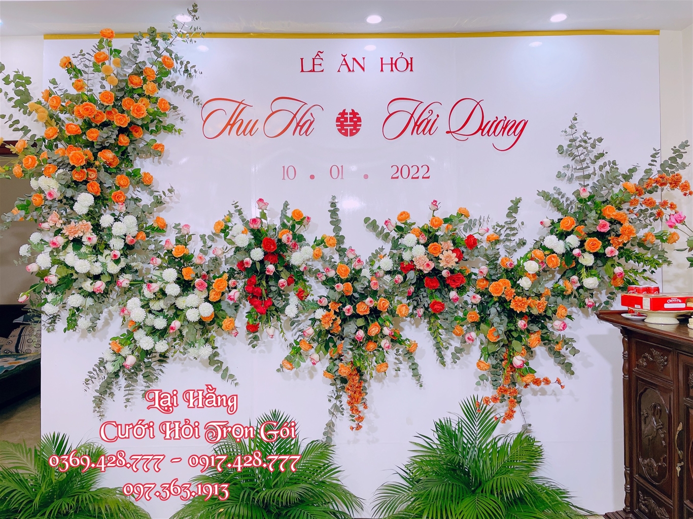 Phông trang trí đám cưới in bạt